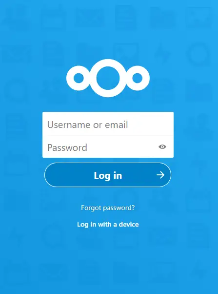 Страница входа Nextcloud