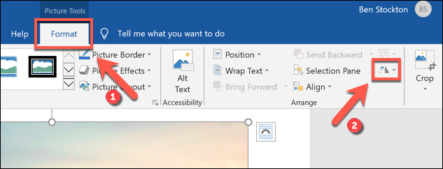 Выберите Формат → Повернуть для начала переворачивания изображения в Word