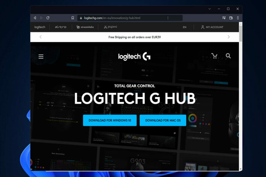 Скачать Logitech G HUB для Windows 11