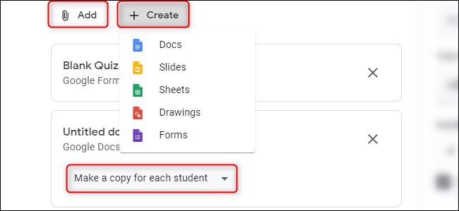 Добавление вложений к тесту в Google Classroom