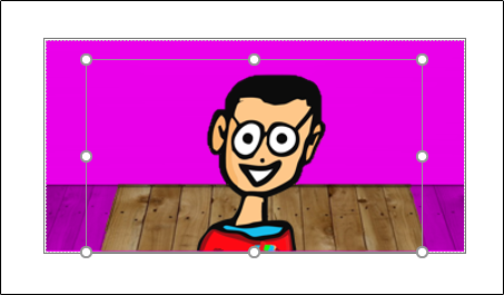 Изображение PowerPoint с магентовой маской — области, отмеченные для удаления