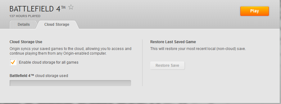 Восстановление локального сохранения в Origin