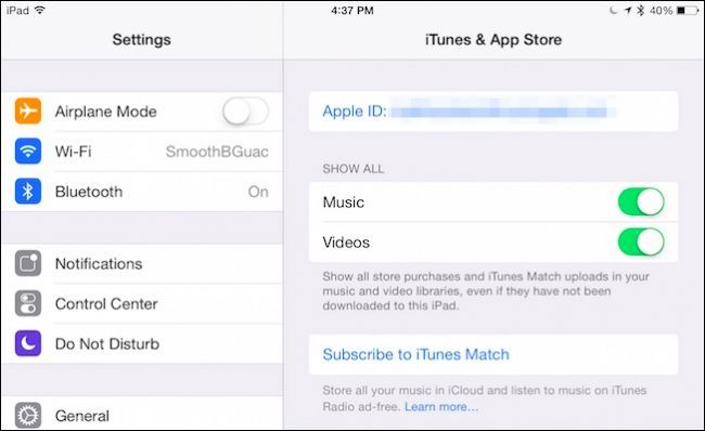 Настройки Apple ID в iOS