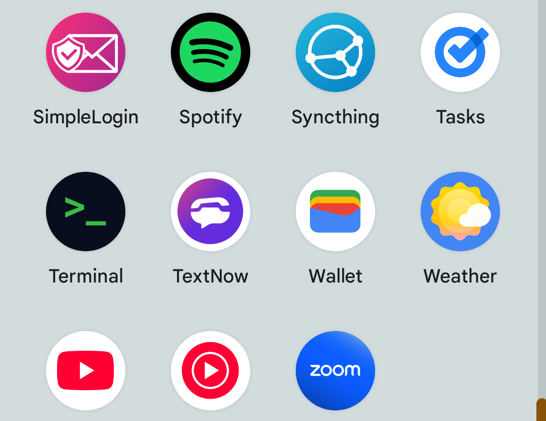 Иконка приложения Linux Terminal в списке приложений Android.