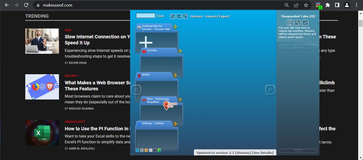 Закрытие вкладок в Chrome с помощью TooManyTabs
