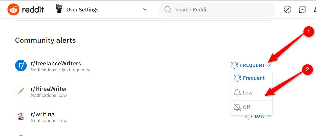 Настройки уведомлений сообществ на десктопе