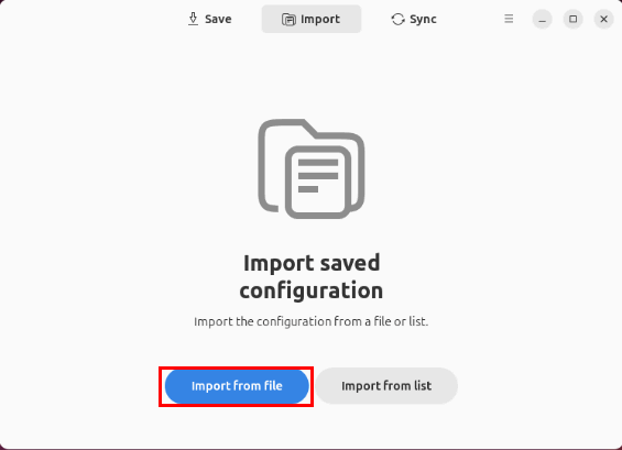 Скриншот кнопки импорта файла в SaveDesktop.