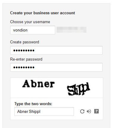 Форма ввода домена и адреса для Google Apps