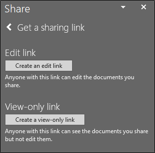 Выбор уровня доступа для ссылки