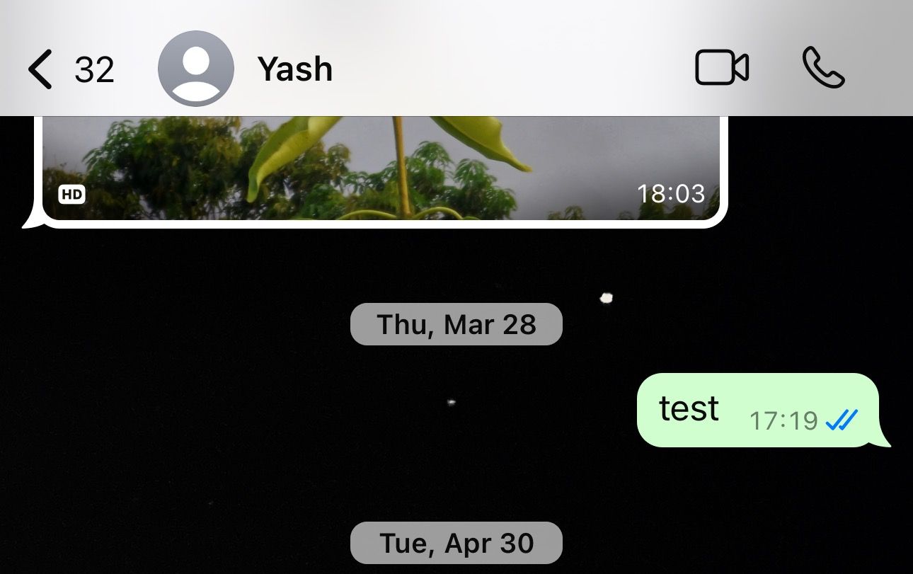 Чат WhatsApp на iPhone