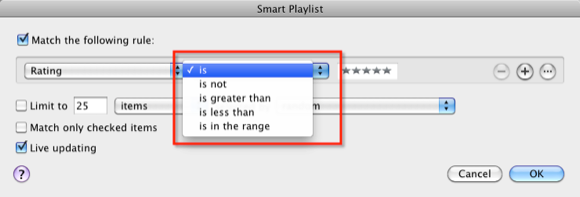 Выбор оператора условия is (равно)