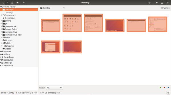 Выделение изображений в gThumb перед пакетной операцией