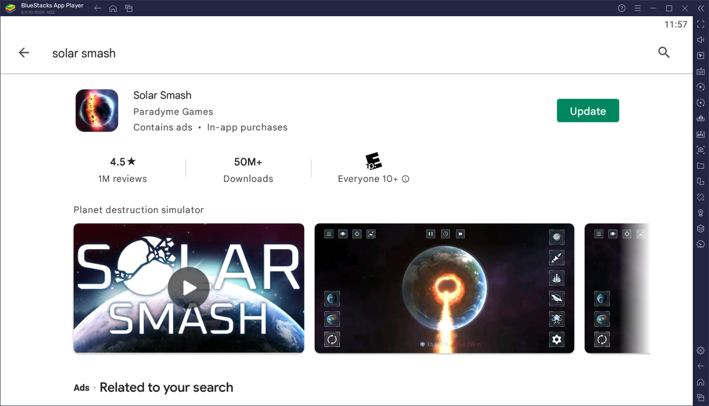 Обновление Solar Smash на Windows 10 и 11.
