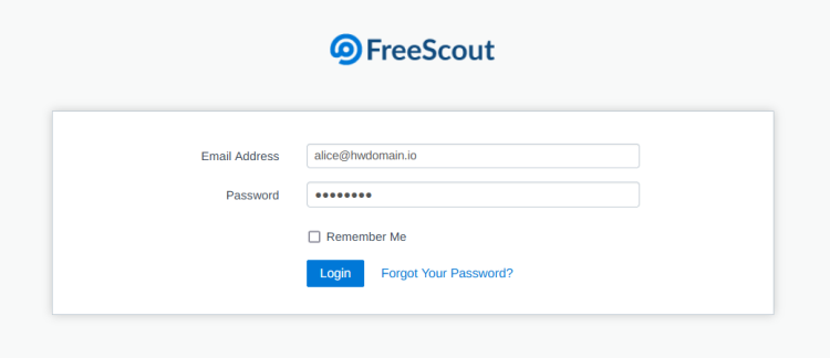 Страница входа FreeScout