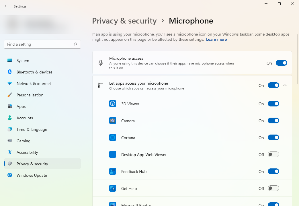 Включение микрофона в настройках Windows