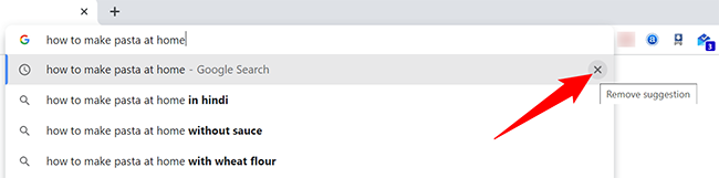 Удалить подсказки поиска в браузере