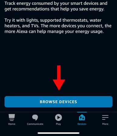 Нажмите «Просмотреть устройства» в приложении Alexa