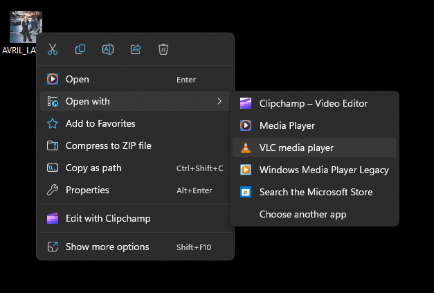 Открыть MP3 через VLC