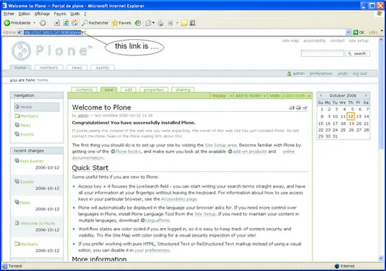 Примеры содержимого Plone