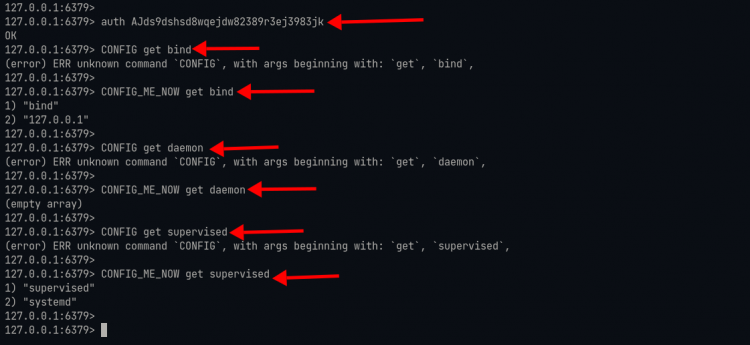 Скриншот проверки переименованных команд Redis