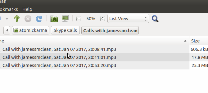 История записей Skype Call Recorder