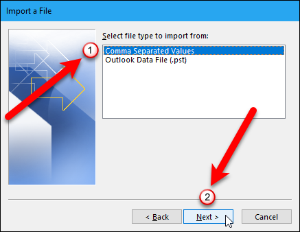 Выбор формата Comma Separated Values