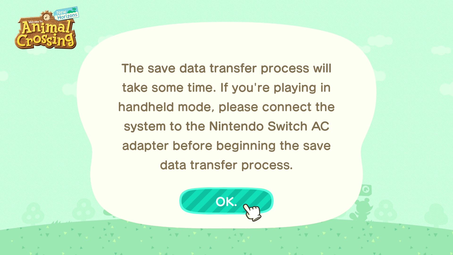 Инструкции Island Transfer Tool: нажмите ОК для подтверждения подключения к зарядным устройствам