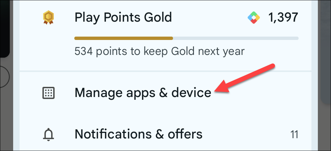 Выберите «Управление приложениями и устройством».