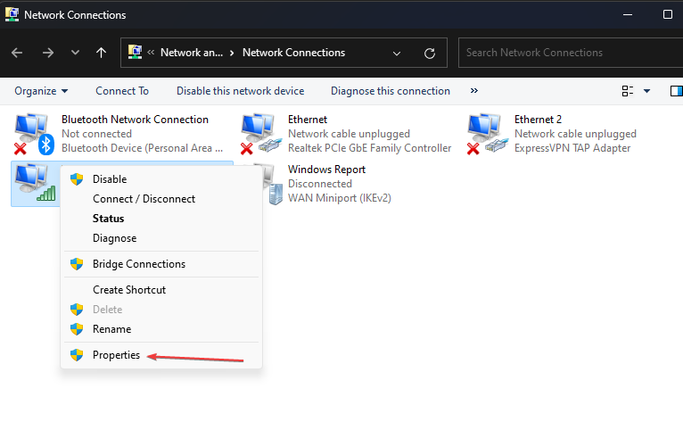 Свойства интернет-подключения в Windows