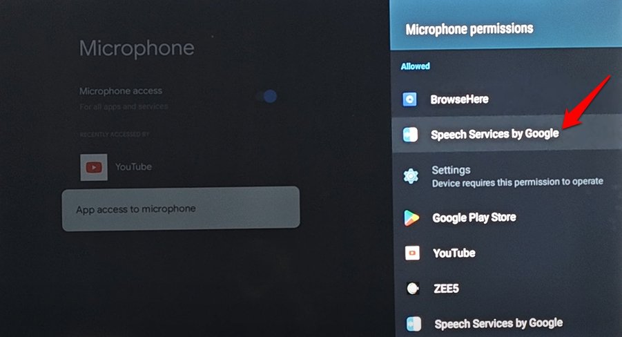 Speech Services by Google в списке приложений
