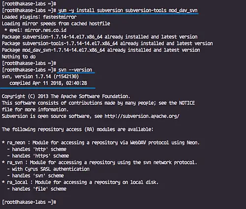 Установка Apache Subversion
