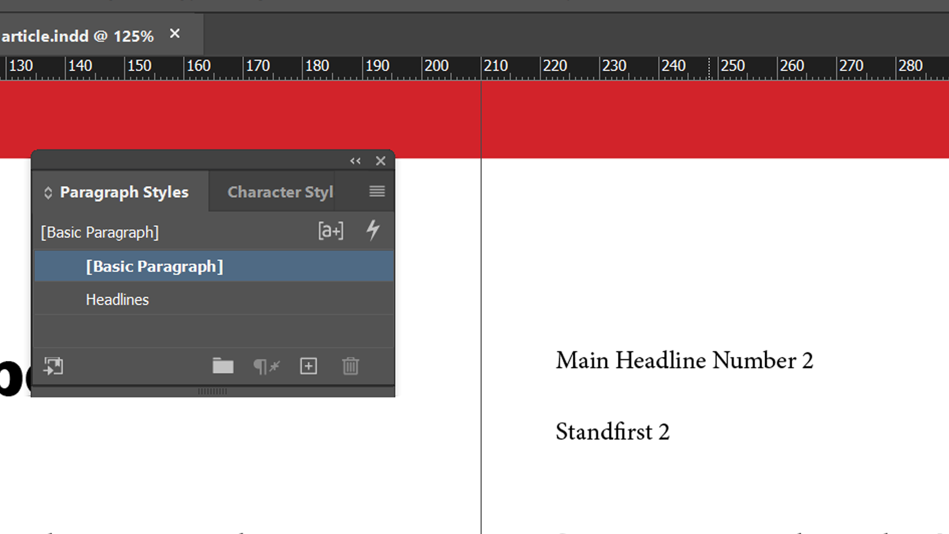 применение стиля к заголовку