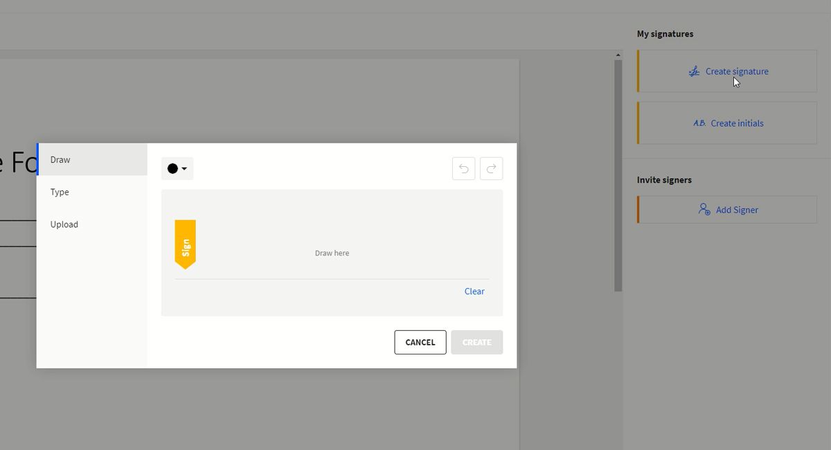 Создание подписи в Smallpdf — варианты ввода