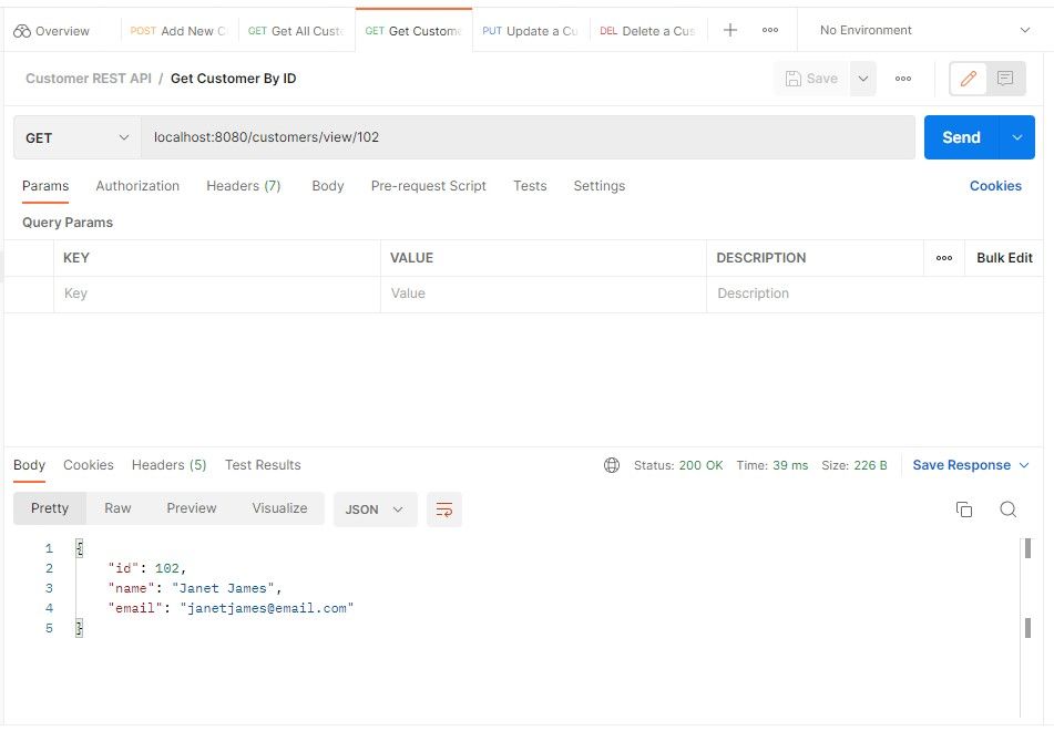 REST API get by ID response