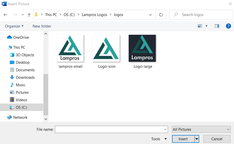 Выбор изображения для заголовка