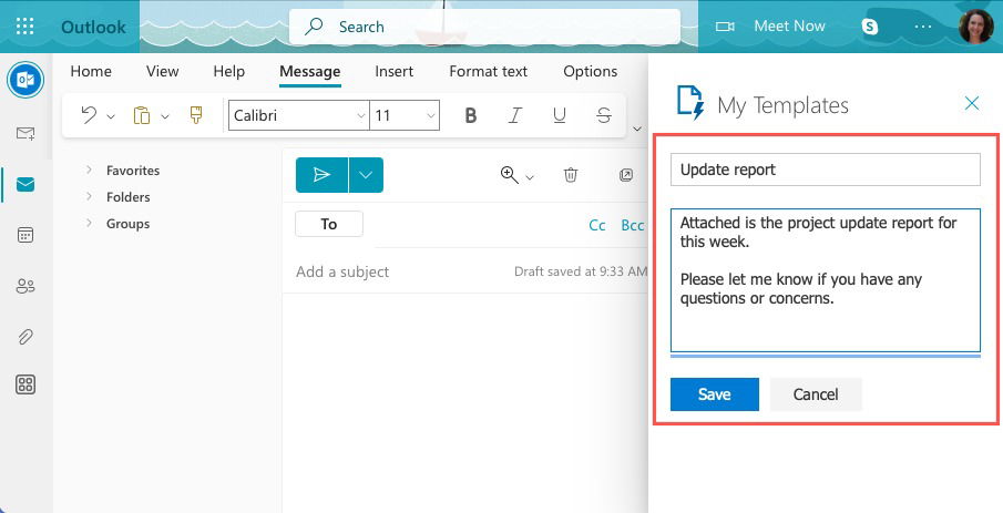 Новый шаблон в Мои шаблоны на вебе