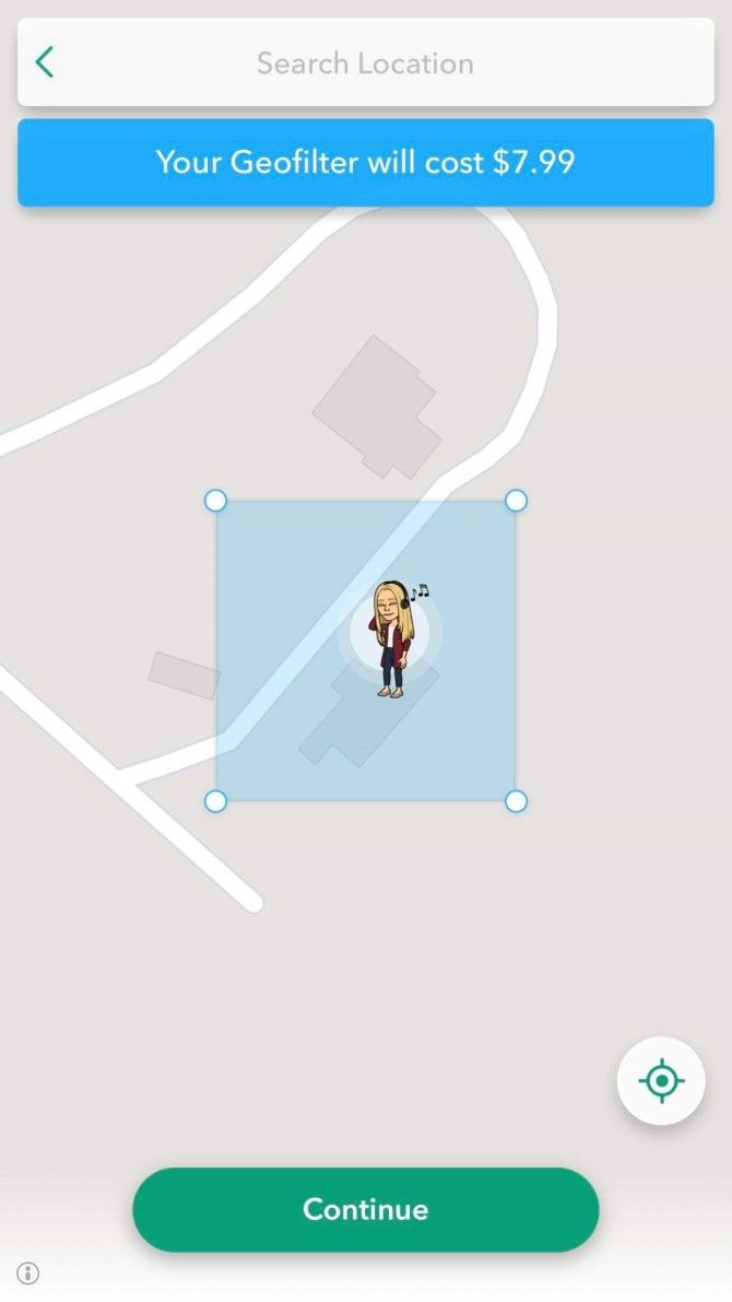 Рисование геозоны в приложении Snapchat