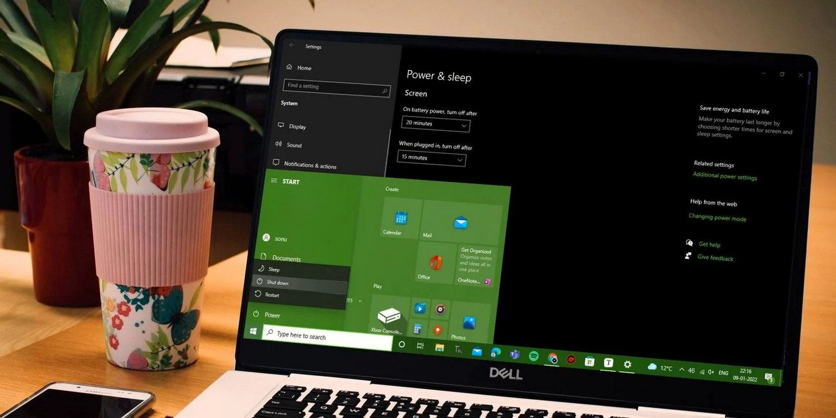 Увеличение времени ожидания при выходе в Windows 10