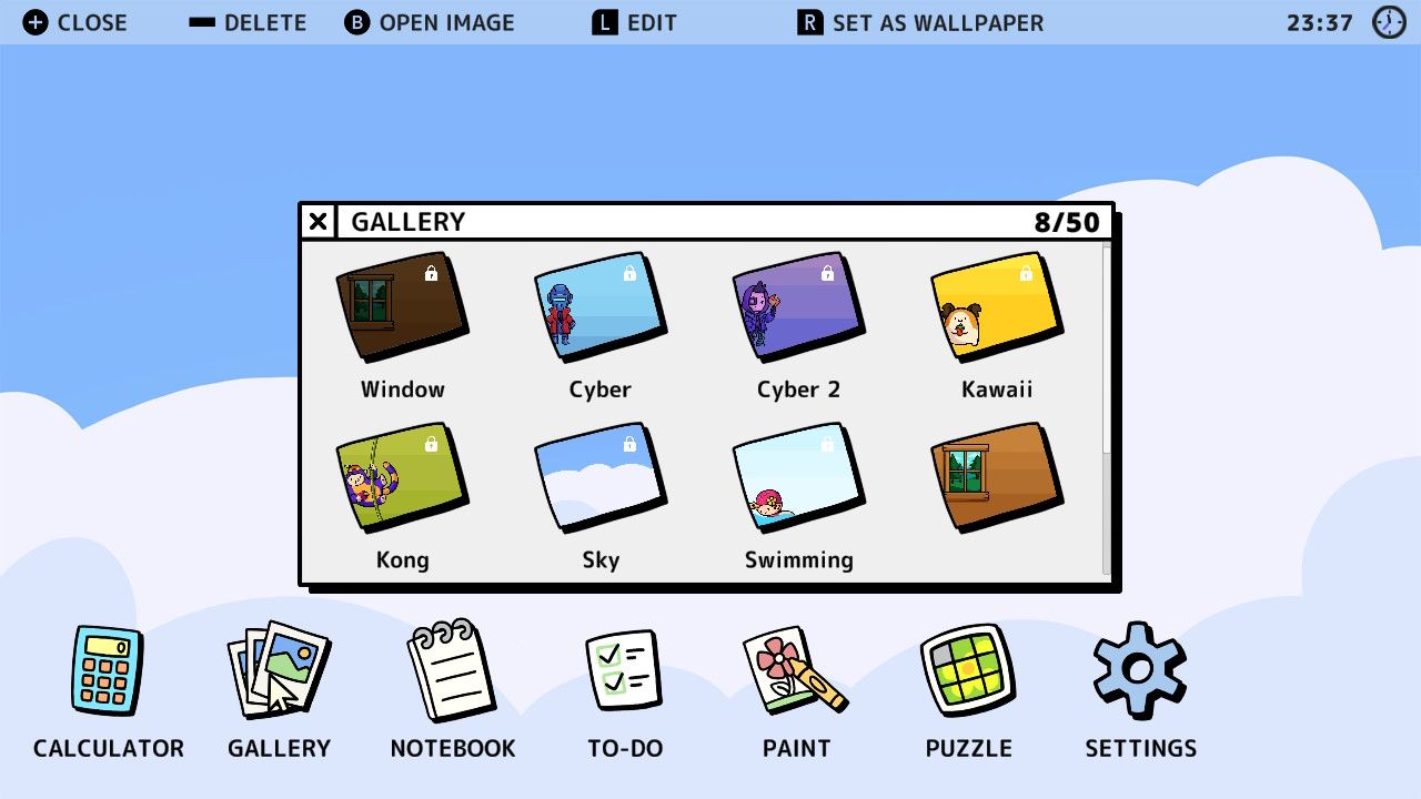 Галерея изображений и параметры установки обоев в nOS на Nintendo Switch