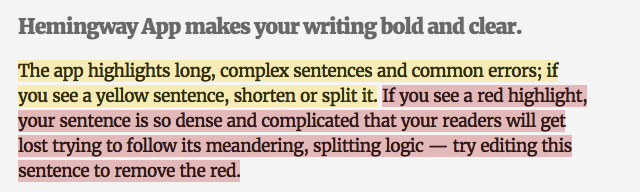 Иллюстрация приложения Hemingway для оценки читаемости
