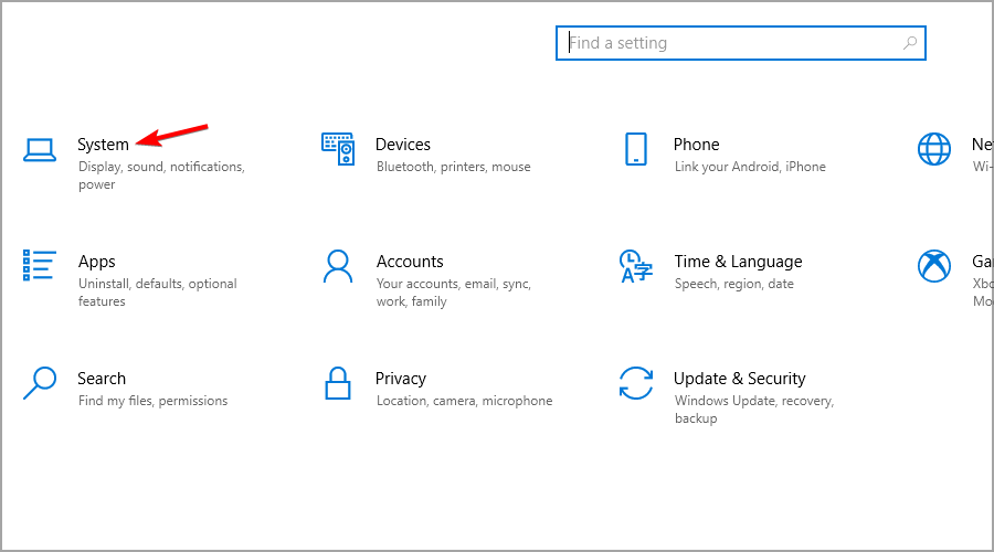 Меню «Параметры» Windows — система
