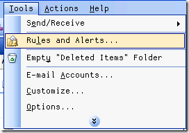 Перезагрузка и выключение ПК через правила Outlook