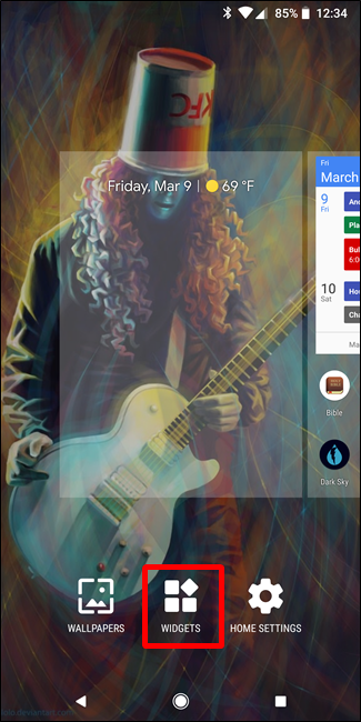 Скриншот виджетов календаря и погоды