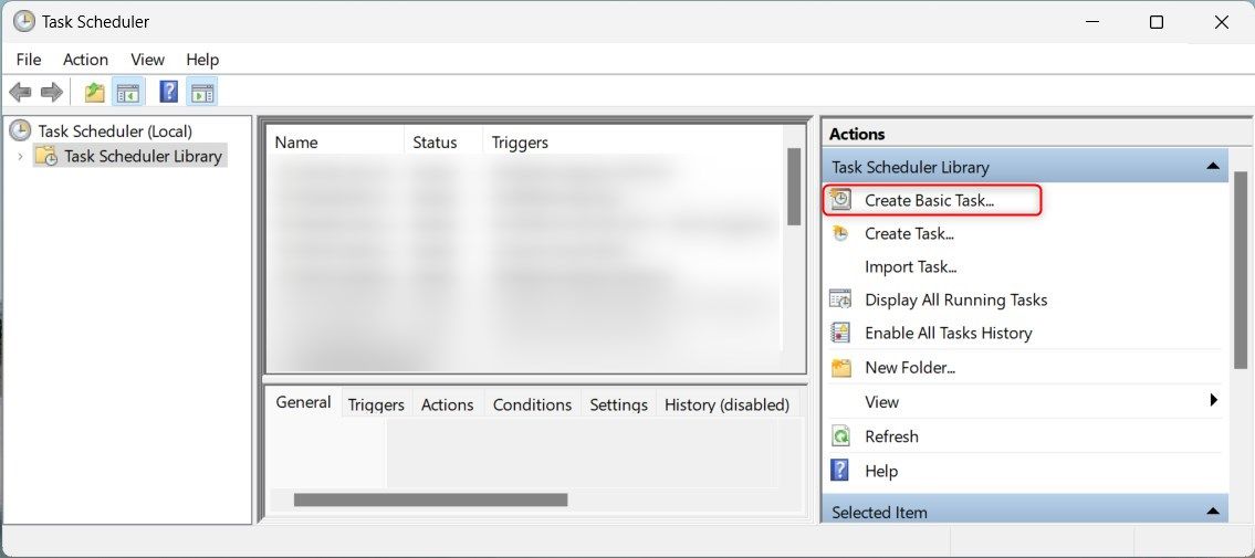 Создание базовой задачи в Планировщике