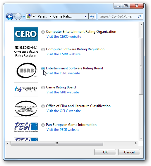 Выбор системы рейтингов для игр