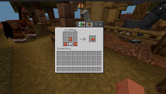Схема создания компаса: слитки железа по сторонам, редстоун в центре
