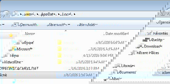 Выделенный файл IconCache.db в папке Local