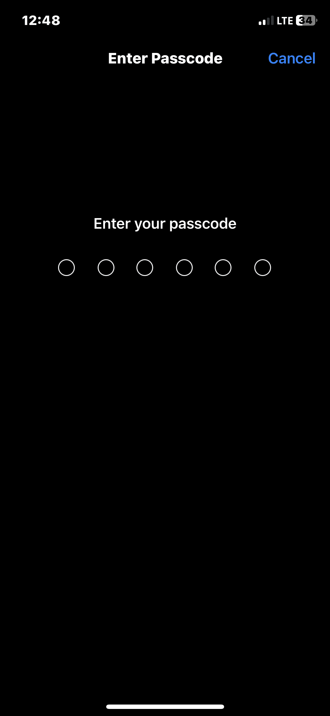 Запрос кода-пароля на iPhone