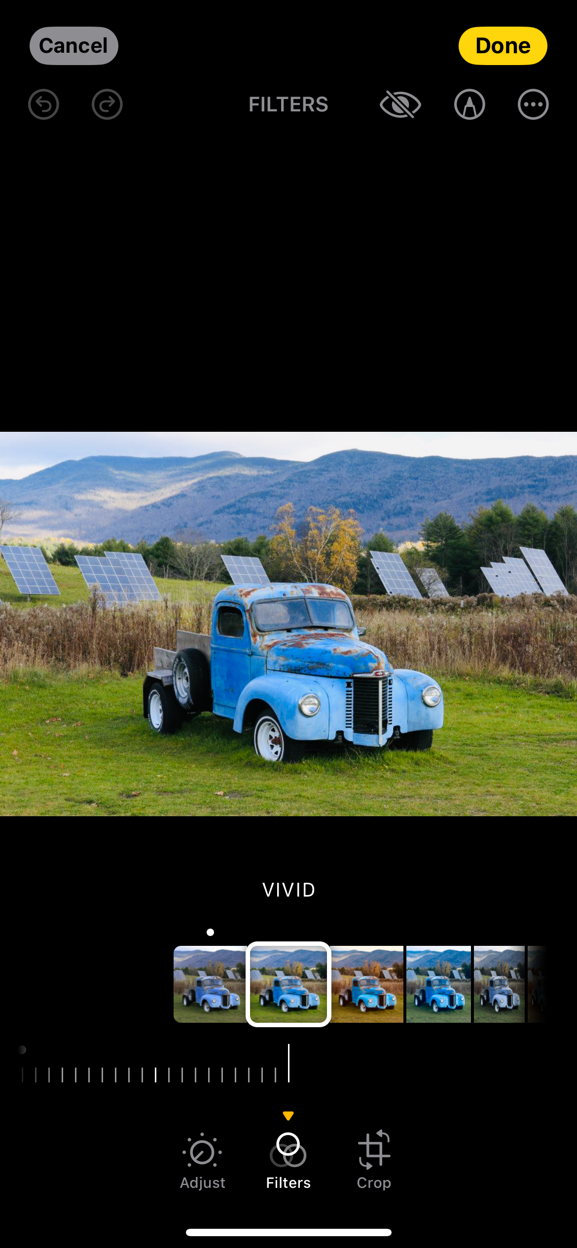 Применение фильтра Vivid усиливает насыщенность и контраст