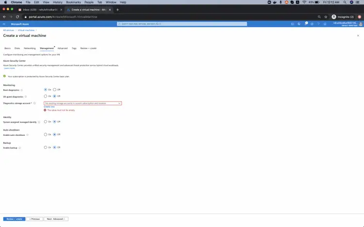Сообщение Validation passed перед созданием VM